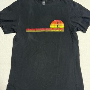 San Francisco Sunset Graphic Black T-Shirt men’s small